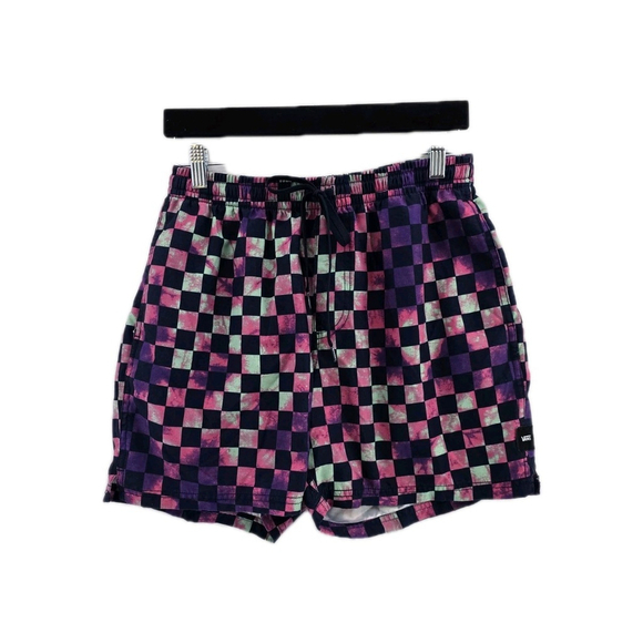Vans Purple Pink Navy Ombre Checked Swim Trunks. Mens Size Medium - Picture 1 of 10